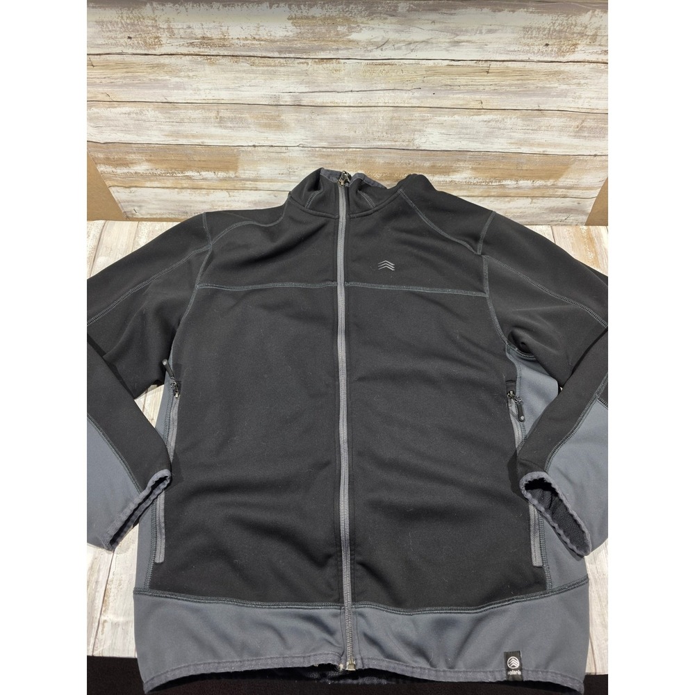 Solaris Men's Black Full Zip Fleece Jacket Lightweight‎ Activewear Size L